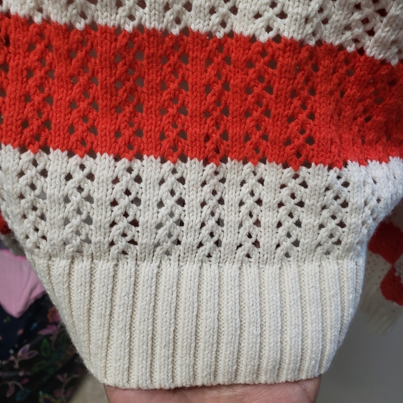 A New Day Womens Half Zip Mock Turtleneck Pullover Sweater Large Striped Preppy - Picture 9 of 12